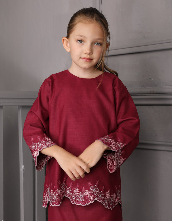 KIDS BAJU KURUNG KEDAH DARYA (MAROON)